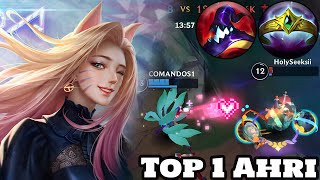 Wild Rift Ahri  Top 1 Ahri Gameplay Rank Grandmaster [upl. by Yenttirb]