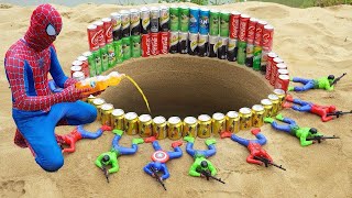 How to make foamy with Spiderman and Orbeez Big Fanta Monster CocaCola vs Mentos amp PopularSodas [upl. by Nivat]