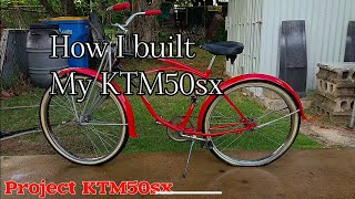 Motorized bicycle build KTM50sx not a kit [upl. by Mirella]