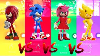 Knuckles vs Sonic vs Amy Rose vs Super Sonic  Tiles Hop Edm Rush [upl. by Citron]