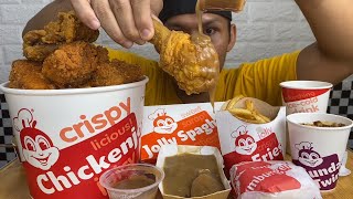 King of all Fried Chicken Jollibee Mukbang ASMR [upl. by Elroy382]