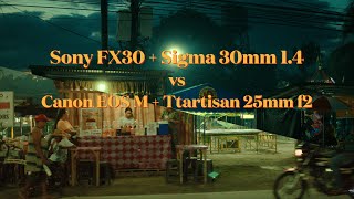 Sony FX30 vs Canon EOS M handheld [upl. by Siocnarf]