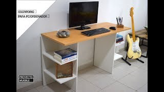 ESCRITORIO DE MELAMINA FACIL DE HACER  Easy Computer Desk [upl. by Adnuhser983]