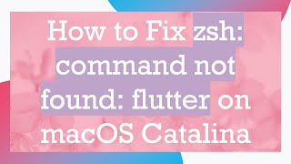 How to Fix zsh command not found flutter on macOS Catalina [upl. by Aleekahs955]