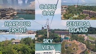 View From The Sky While Riding In A Cable Car  Harbour Front To Sentosa Island  Singapore Tourism [upl. by Helbona]