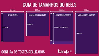 Tamanhos do Reels Guia com formato feed capa e área de segurança [upl. by Pietrek]