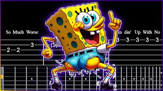 Ripped Pants ► Spongebob ► Easy Guitar Tab For Beginners [upl. by Obadias]