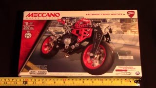 MECCANO MAKER SYSTEM DUCATI MONSTER 1200S MOTORBIKE SET 2016 [upl. by Shank54]