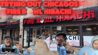 TRYING OUT CHICAGOS FIRE B🍜WL HIBACHI BEST REACTION 🤩 [upl. by Lacee]