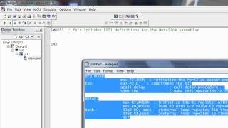 Multisim MCU MultiMCU Assembly Language blinkling LED 8051 [upl. by Apul]