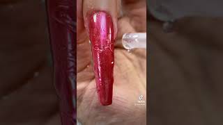 Chrome blood Splatter Nail using a Straw [upl. by Infield]