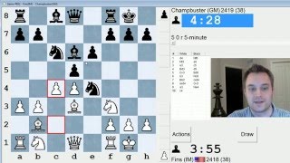 Blitz Chess 413 IM Bartholomew vs GM Stefan Kristjansson ColleZukertort System [upl. by Leonanie]