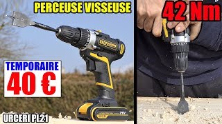 Urceri perceuse visseuse 21 V 42 Nm 2000 mAh CORDLESS DRILL AKKUBohrschrauber [upl. by Sanburn]