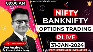 31 January Live Trading  Nifty Banknifty Live Options Trading  Nifty 50 Live nifty50 live [upl. by Wiersma]