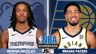 Memphis Grizzlies vs Indiana Pacers  NBA Live Scoreboard 2024 [upl. by Pretrice]