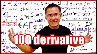 100 calculus derivatives ultimate derivative tutorial [upl. by Annauqahs]