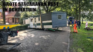 4K BERGING  GROTE STACARAVAN VAST IN ACHTERTUIN [upl. by Mallon543]