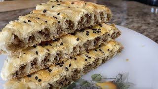 Beef Burek  Turkish Recipe in English  Kuruluş Osman  Kiymali Borek [upl. by Mountfort]