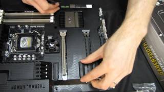 ASUS Sabertooth Z77 Ivy Bridge Gaming Motherboard Unboxing amp First Look Linus Tech Tips [upl. by Nawtna184]