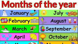 Month name  Months of the year  Month of the year  January February March  Months names for kids [upl. by Aznaed]