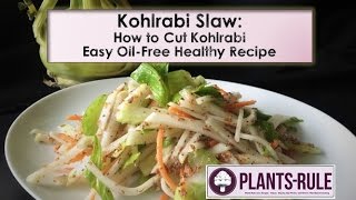 Kohlrabi Slaw Healthy Glutenfree Vegan Recipe from PlantsRule [upl. by Eatnoid]