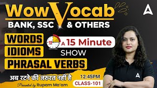 WOW VOCAB  English Vocabulary for Competitive Exams  Class 101 Rupam Chikara [upl. by Lemmy]