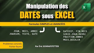 Manipulation des DATES sous EXCEL [upl. by Sahc]