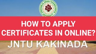 HOW TO APPLY JNTUK CERTIFICATES IN ONLINEjntuk [upl. by Alleras]