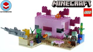 LEGO Minecraft 21247 The Axolotl House  LEGO Speed Build Review [upl. by Aneekat377]