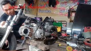 membuat motor mini dari motor supra part 1 [upl. by Odlanyar]