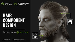 iClone 79 amp CC34 Tutorial  Hair Component Design [upl. by Enehs]