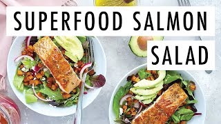 Superfood Salmon Salad  Bonefish Grill Copycat [upl. by Llenrad]