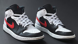 HOW TO LACE UP DIAMOND STYLE NIKE AIR JORDAN 1 MID [upl. by Ahsiri399]