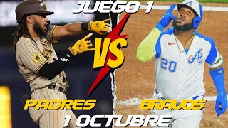 🔴 EN VIVO PADRES DE SAN DIEGO VS BRAVOS DE ATLANTA💥MARTES 1 OCTUBRE ⚾​ JUEGO 1 WILDCARD [upl. by Aicenod]