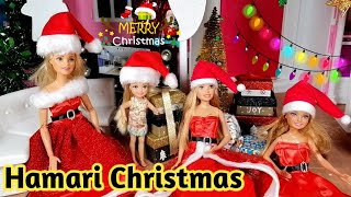 Barbie Doll ki Christmas kahani hindi urdu l Dolls Cartoon l My Dolls World l [upl. by Anoved]