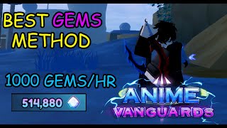 BEST GEMS METHOD IN ANIME VANGUARDS  ROBLOX [upl. by Ellehcam646]