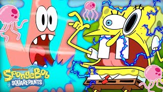 EVERY Jellyfish Sting Ever ⚡️ SpongeBob [upl. by Krein]