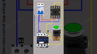 Timer relay wiring  DOL starter motor using timer relay stop circuit [upl. by Perice]