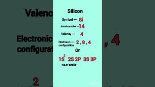 Silicon valency electronic configuration valence electrons shorts chemistry [upl. by Auof]