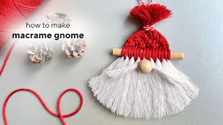 Christmas Gnome  Macrame DIY  Easy Xmas Project 2024 [upl. by Leirol]