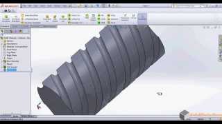 How to create a helical sweep cut in solidworks [upl. by Eyssej]