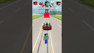 NOOB vs PRO vs HACKER vs HEROBRINE Car jump challenge 😎🚗 shorts beamngdrive [upl. by Hurlow733]