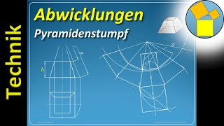 Abwicklung eines Pyramidenstumpfs  Geometrie  Rueff [upl. by Llenrod]