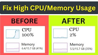 How To Fix High CPUMemoryDISK Usage on Windows 1110  Working 2023 [upl. by Malliw]