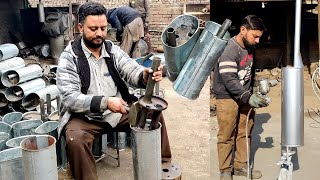 Exhaust Car Mufflers Manufacturing Under Primitive Conditions  Metal Sheet Silencer [upl. by Ailil]