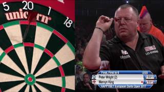 Peter Wright v Mervyn King  2017 European Darts Open Final [upl. by Dale]