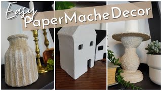 Paper Mache DIY Decor  Quick and Easy Home Decor Ideas  Dollar Tree DIY [upl. by Ardnauq554]