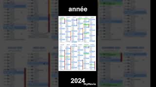 calendrier 2024 avec les jours fériés en vert pour ceux que cela intéresse  description [upl. by Klingel59]