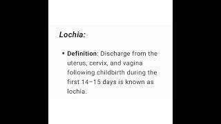 Lochia full notes medical nursingcareer nursinggraduate [upl. by Ahsatan]