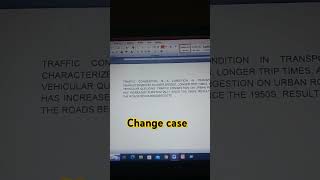 Change case in ms word sojolacademy capital capitaletterinmswordshortvedio [upl. by Mazur970]